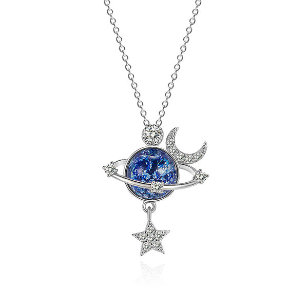 Romantic,moon and star necklace